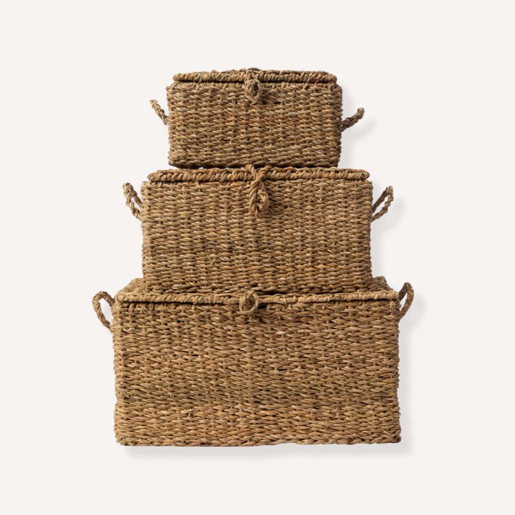fisherman aesthetic woven baskets