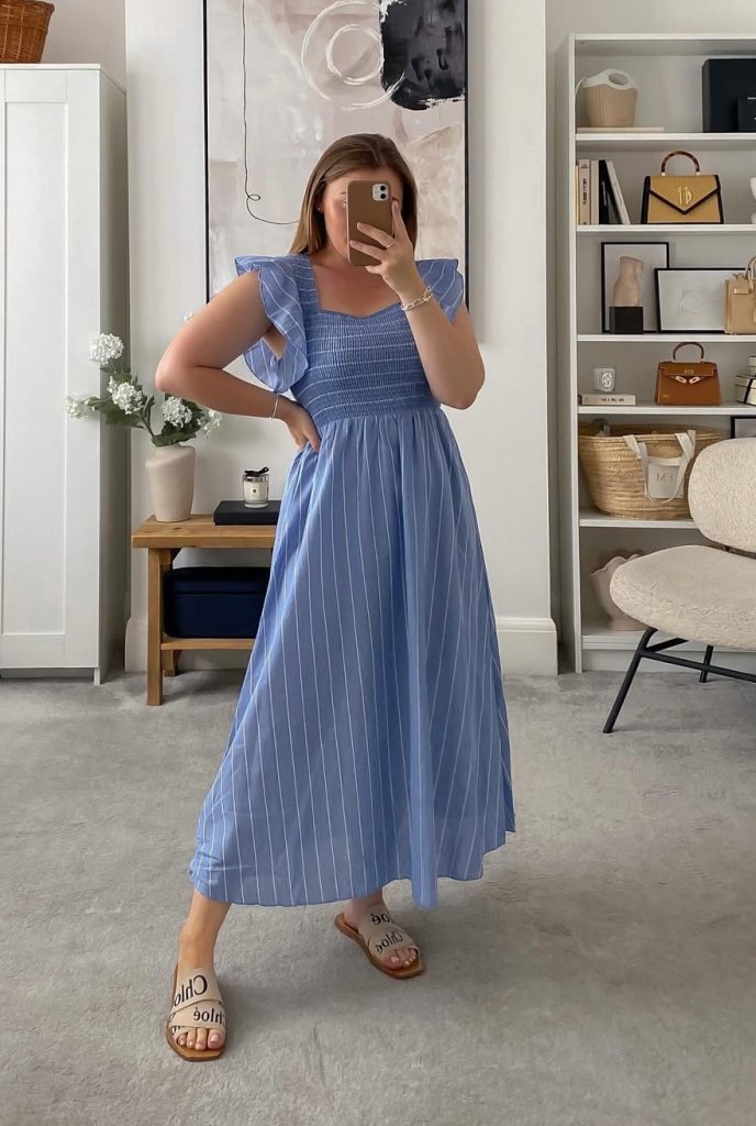 spring capsule blue dress